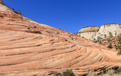 Sandstone and rock formations along the Zion-Mount Carmel Highway in Zion National Park