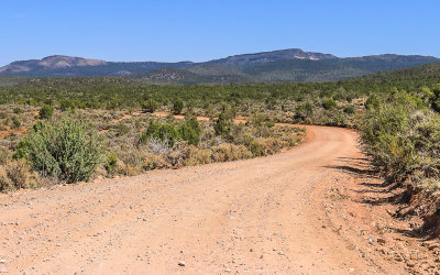 Mount Trumbull and the park road in Grand Canyon-Parashant National Monument