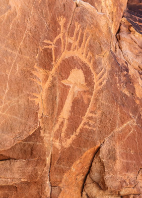 Petroglyph in the Falling Man area in Gold Butte National Monument