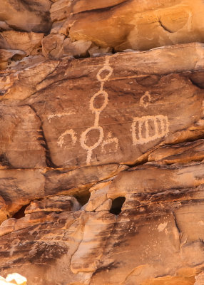 Petroglyphs in the Falling Man area in Gold Butte National Monument