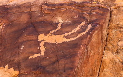 The Falling Man petroglyph in the Falling Man area in Gold Butte National Monument