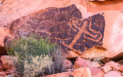 Broken petroglyph along the Mud Wash in Gold Butte National Monument