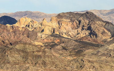 Eroded mountain top in Lake Mead National Recreational Area