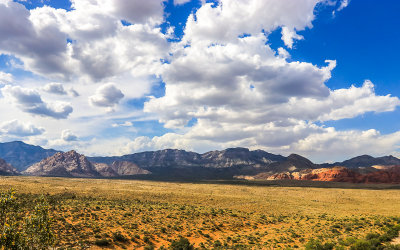 Red Rock Wash Overlook view of the Loop Drive area in Red Rock Canyon National Conservation Area