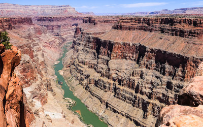 The Colorado River 3000 feet below the Toroweap Overlook in Grand Canyon National Park