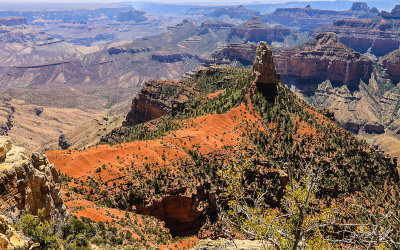 View of Mount Hayden from Point Imperial along the North Rim in Grand Canyon National Park