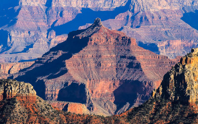 Vishnu Temple as viewed from Bright Angle Point in Grand Canyon National Park