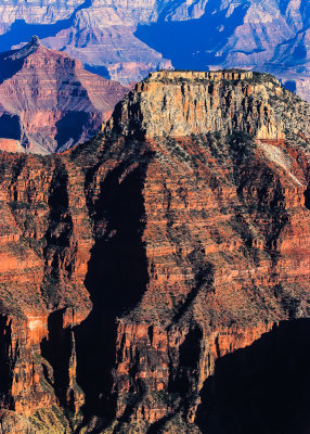 Deva Temple with Vishnu Temple in the background from Bright Angle Point in Grand Canyon National Park