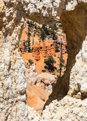 View through a window near Inspiration Point in Bryce Canyon National Park