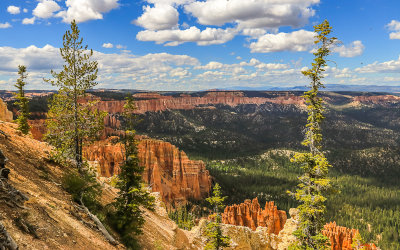 The Bryce Canyon Rim seen from along the Bristlecone Loop Trail in Bryce Canyon National Park