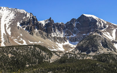 Wheeler Peak in the afternoon shadows from the Mather Overlook in Great Basin National Park