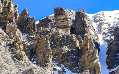 Eroded rock formations above the Glacier Trail in Great Basin National Park