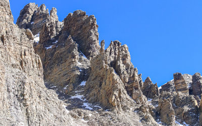 Rough rock formations above the Glacier Trail in Great Basin National Park