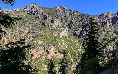 Mountain ridge in the Wasatch Range in Timpanogos Cave National Monument 
