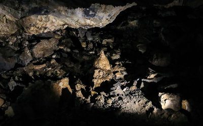Stalagmite among the cave rubble in Timpanogos Cave National Monument