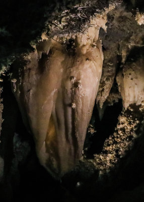 The Great Heart of Timpanogos, three stalactites grown together, in Timpanogos Cave National Monument