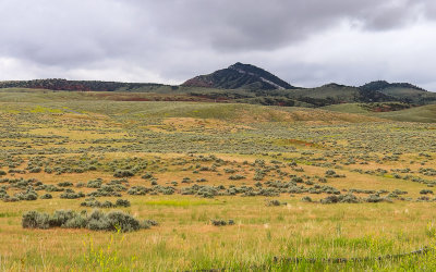 Mountains across the prairie in Hot Springs State Park 