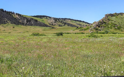 Grasslands and rolling hills in Bighorn Canyon National Recreation Area - North 