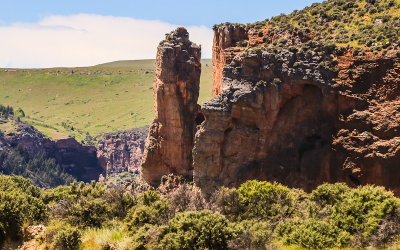 Tower cut out of the canyon walls in Bighorn Canyon National Recreation Area - North