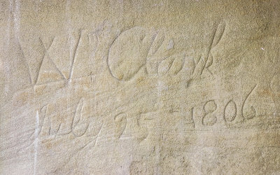 Captain William Clarks signature in sandstone on July 25 1806 in Pompeys Pillar National Monument