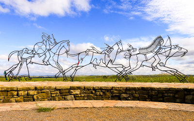 Sculpture at the Indian Memorial on Last Stand Hill in Little Bighorn Battlefield National Monument