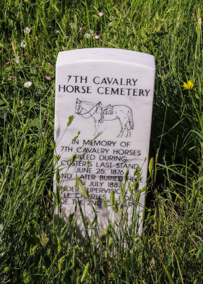 7th Cavalry Horse Cemetery gravestone on Last Stand Hill in Little Bighorn Battlefield National Monument