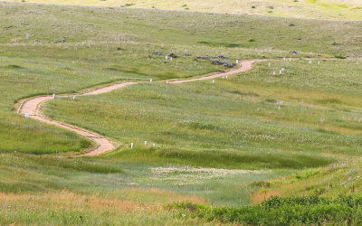 The Deep Ravine Trail below Last Stand Hill in Little Bighorn Battlefield National Monument