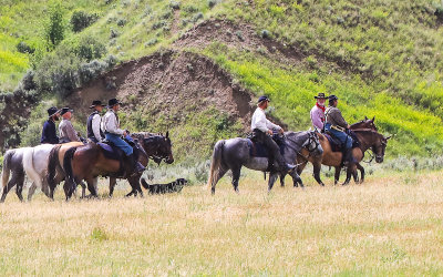 7th Cavalry reenactors in Little Bighorn Battlefield National Monument