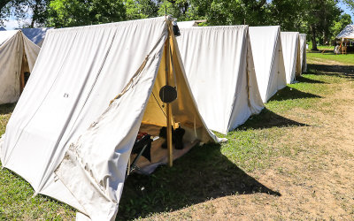 Tents at the 7th Cavalry encampment at the Real Bird Reenactment Event