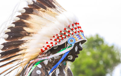 Close up of Cheyenne Chief Two Moons at the Real Bird Reenactment Event