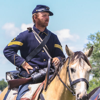 Soldier of the U.S. 7th Cavalry at the Battle of the Little Bighorn