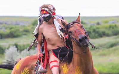 Lakota Warrior Crazy Horse rides at the Battle of the Little Bighorn