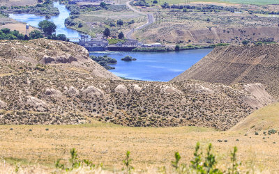 The Upper Salmon Falls Dam on the Snake River from Fossil Beds National Monument