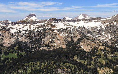 Surrounding mountain peaks in Jackson Hole Wyoming