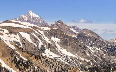 The Grand Teton National Park mountains from Jackson Hole Wyoming