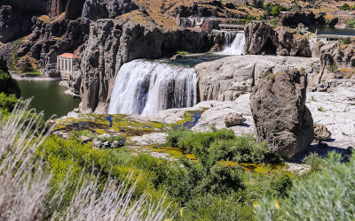 Side view of Shoshone Falls in Shoshone Falls Park along the Snake River 