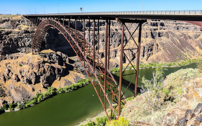 The US 93 Highway Bridge in the Snake River Gorge along the Snake River