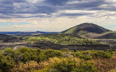 Big Cinder Butte (6515 ft.) as seen from the top of the Inferno Cone in Craters of the Moon National Monument
