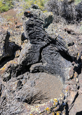 Form of a disintegrated tree along the Wilderness Trail in Craters of the Moon National Monument