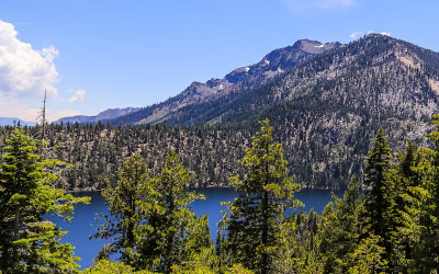 Cascade Lake and Mt. Tallac along the west coast of Lake Tahoe