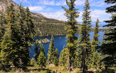 Fannette Island in Emerald Bay on the west side of Lake Tahoe