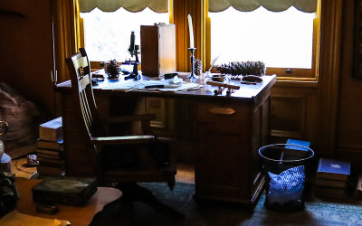 John Muirs original desk and chair in John Muir National Historic Site