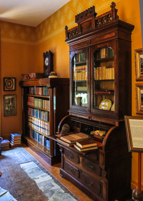 Bookcases in the John Muir office in John Muir National Historic Site