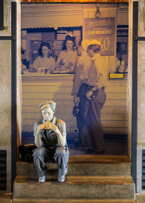 Cafeteria display at the visitor center in Rosie the Riveter National Historical Park