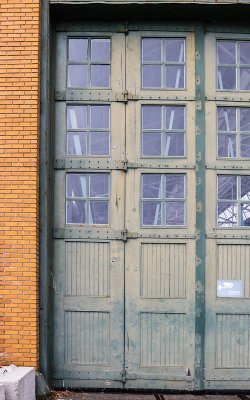 Large assembly building doors in Rosie the Riveter National Historical Park