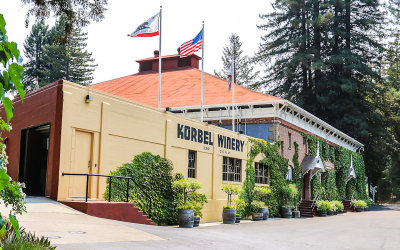 Main building at the Korbel Winery in the Korbel Champagne Cellars