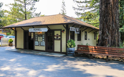 Original Korbel train station, now a Visitor Center, at the Korbel Champagne Cellars