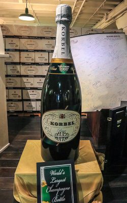 Worlds Largest Champagne Bottle made for the year 2000 Times Square celebration in the Korbel Champagne Cellars