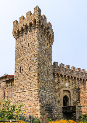 Tower and drawbridge at the Castello di Amorosa Winery in Napa Valley