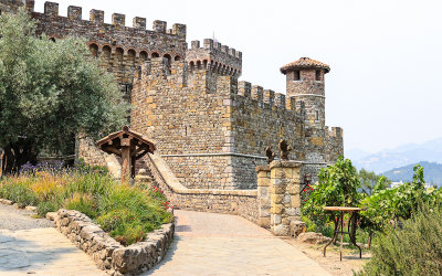 Castello di Amorosa Winery grounds in Napa Valley